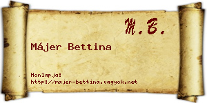 Májer Bettina névjegykártya